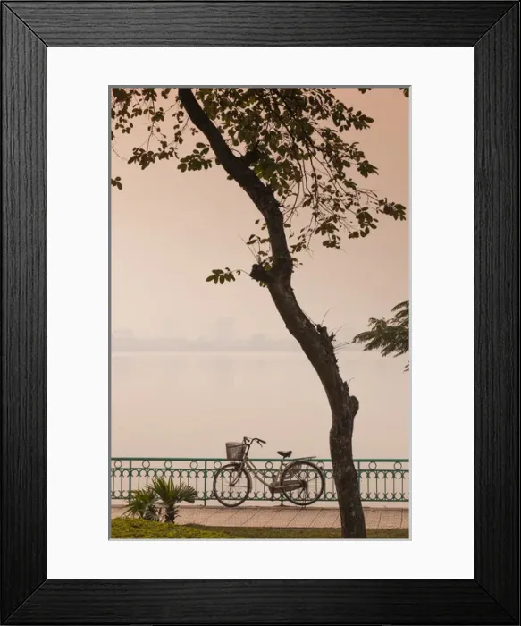 Framed Print : Vietnam, Hanoi, Tay Ho, West Lake, bicycle Framed Print : Vietnam, Hanoi, Tay Ho, West Lake, bicycle