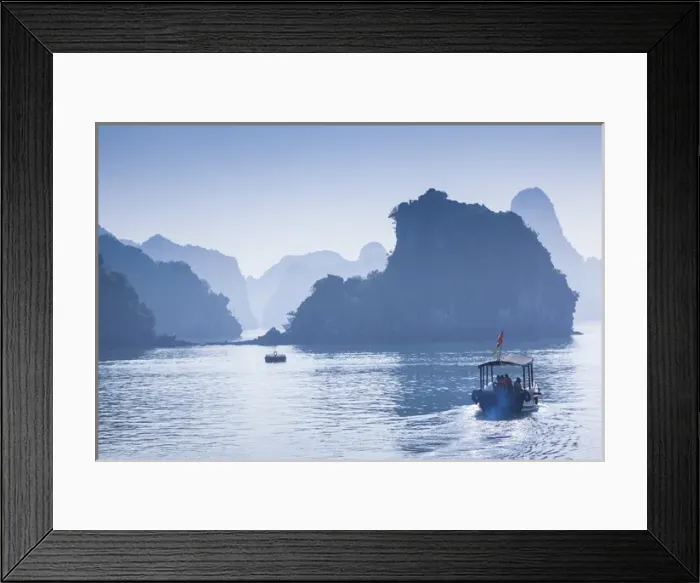 Framed Print : Vietnam, Halong Bay, Tito Island, water taxis Framed Print : Vietnam, Halong Bay, Tito Island, water taxis