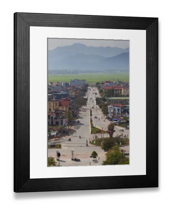 Framed Print : Vietnam, Dien Bien Phu, city view from the Victory Monument Framed Print : Vietnam, Dien Bien Phu, city view from the Victory Monument