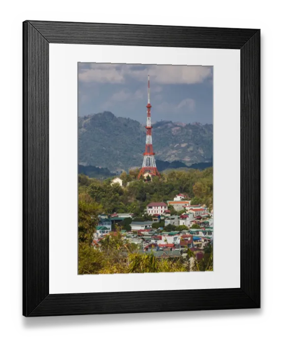 Framed Print : Vietnam, Dien Bien Phu, communications mast shaped like the Eiffel Tower Framed Print : Vietnam, Dien Bien Phu, communications mast shaped like the Eiffel Tower