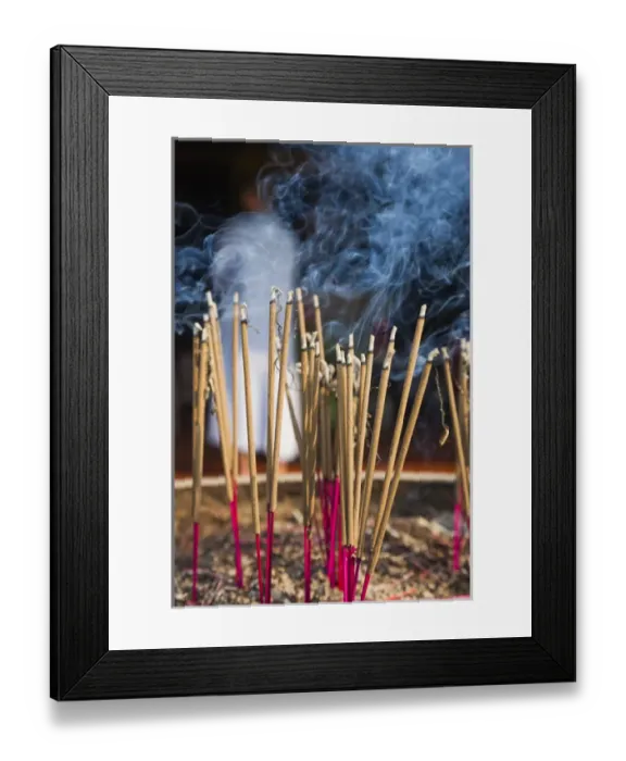 Framed Print : Vietnam, Hue, Thien Mu Pagoda, joss sticks Framed Print : Vietnam, Hue, Thien Mu Pagoda, joss sticks