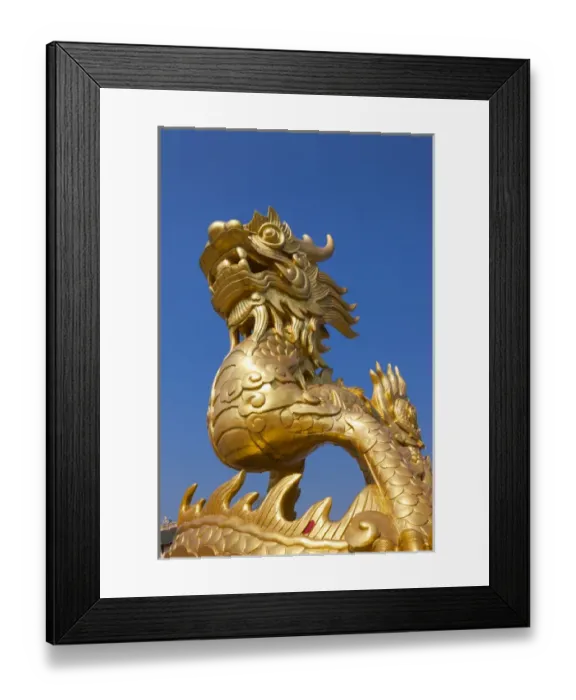 Framed Print : Vietnam, Hue, Hue Imperial City, Golden Dragon statue Framed Print : Vietnam, Hue, Hue Imperial City, Golden Dragon statue