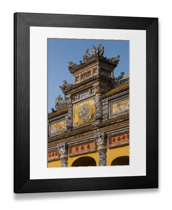 Framed Print : Vietnam, Hue, Hue Imperial City, Truong San Residence, building detail