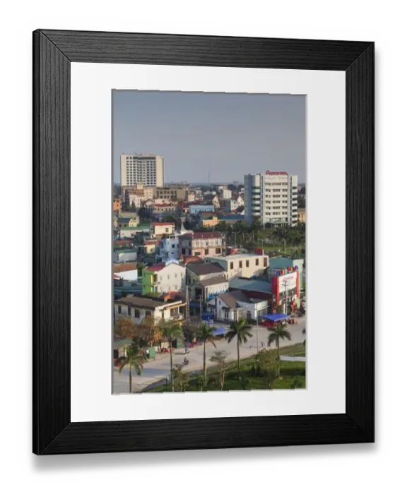 Framed Print : Vietnam, DMZ Area, Dong Ha, elevated city view Framed Print : Vietnam, DMZ Area, Dong Ha, elevated city view