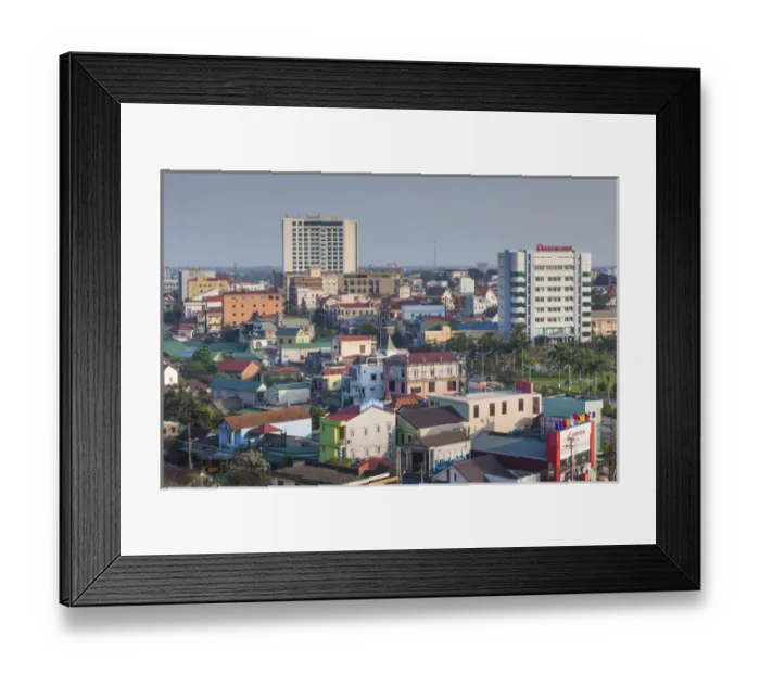Framed Print : Vietnam, DMZ Area, Dong Ha, elevated city view Framed Print : Vietnam, DMZ Area, Dong Ha, elevated city view