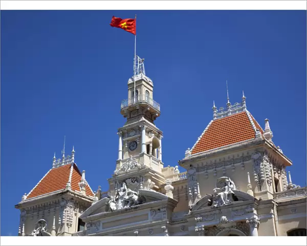 Peoples Committee Building Saigon Ho Chi Minh City Vietnam National Flag