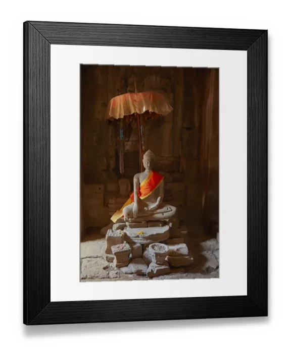 Framed Print : Buddhist shrine, Bayon temple ruins, Angkor Thom (12th century temple complex), Angkor Framed Print : Buddhist shrine, Bayon temple ruins, Angkor Thom (12th century temple complex), Angkor