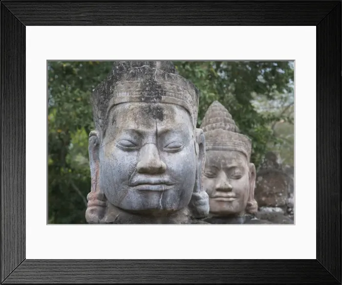 Framed Print : Buddhist statues at the South Gate of Angkor Thom, UNESCO World Heritage site Framed Print : Buddhist statues at the South Gate of Angkor Thom, UNESCO World Heritage site