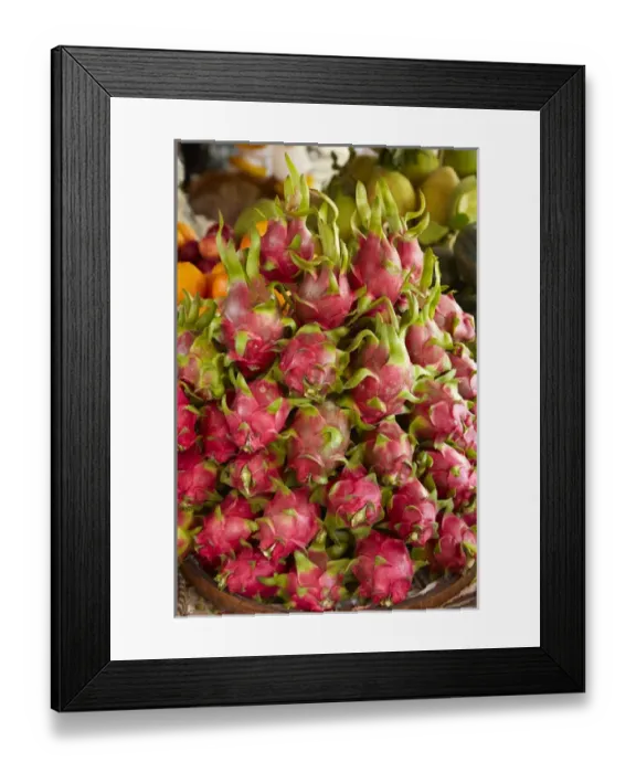 Framed Print : Dragon fruit, Can Duoc Market, Long An Province, Mekong Delta, Vietnam Framed Print : Dragon fruit, Can Duoc Market, Long An Province, Mekong Delta, Vietnam