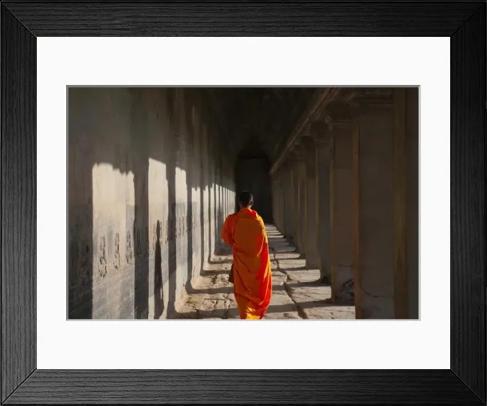 Framed Print : Monk in Angkor Wat, UNESCO World Heritage site Framed Print : Monk in Angkor Wat, UNESCO World Heritage site