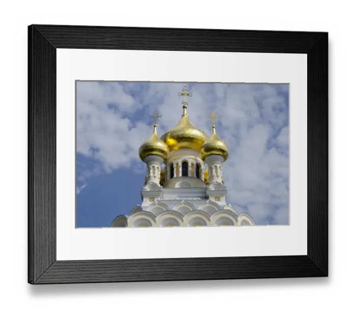 Framed Print : Ukraine, Yalta. Exterior of Saint Alexander Nevsky Cathedral, typical Russian architecture, c