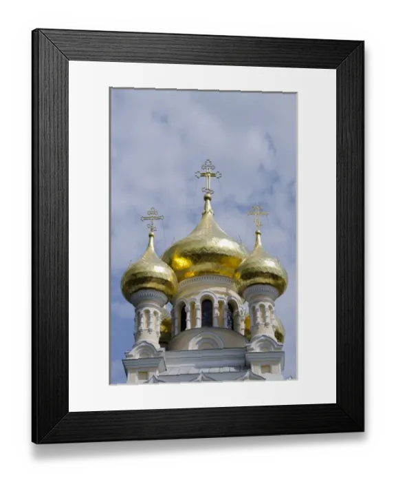 Framed Print : Ukraine, Yalta. Exterior of Saint Alexander Nevsky Cathedral, typical Russian architecture, c
