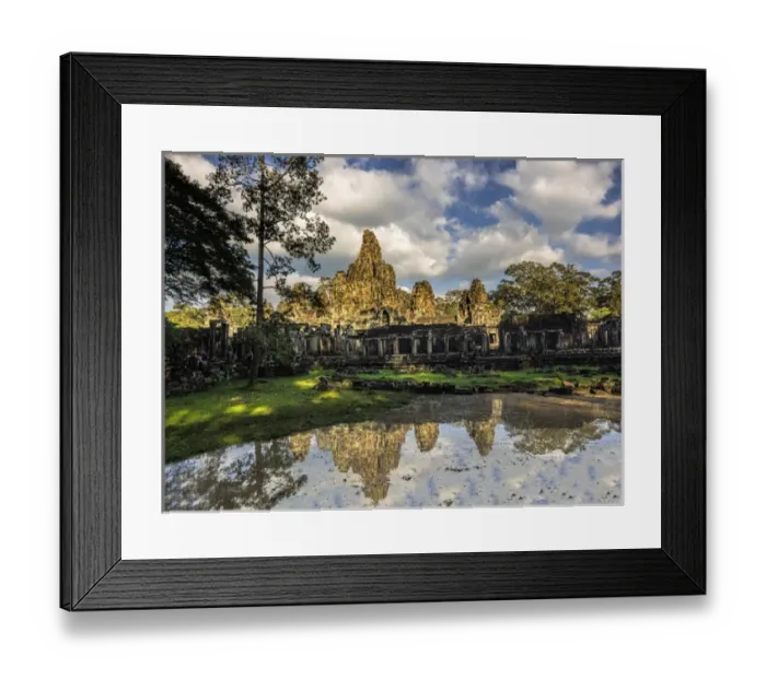 Framed Print : Asia; Cambodia; Angkor Watt; Siem Reap; Sunrise reflections at Angkor Wat