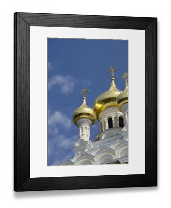 Framed Print : Ukraine, Yalta. Exterior of Saint Alexander Nevsky Cathedral, typical Russian architecture, c