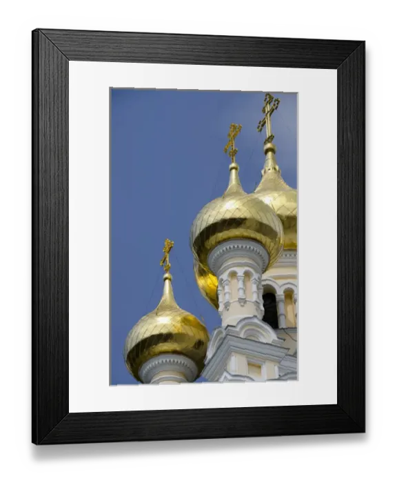 Framed Print : Ukraine, Yalta. Exterior of Saint Alexander Nevsky Cathedral, typical Russian architecture, c