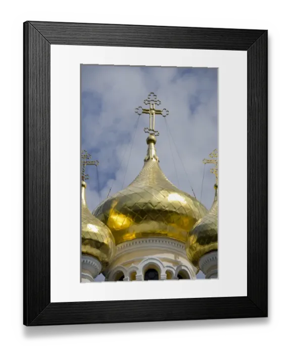 Framed Print : Ukraine, Yalta. Exterior of Saint Alexander Nevsky Cathedral, typical Russian architecture, c
