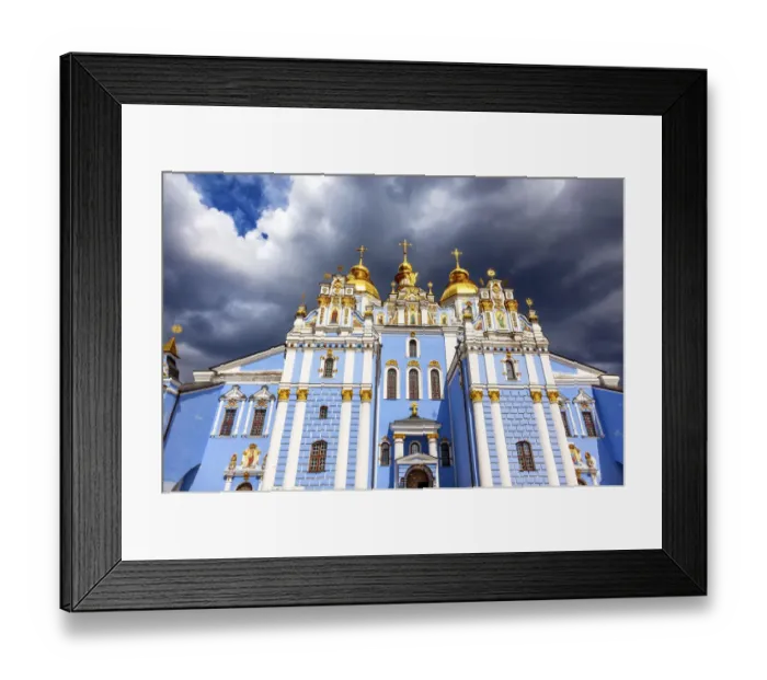 Framed Print : Saint Michael Monastery Cathedral Steeples Spires Facade Kiev Ukraine Framed Print : Saint Michael Monastery Cathedral Steeples Spires Facade Kiev Ukraine