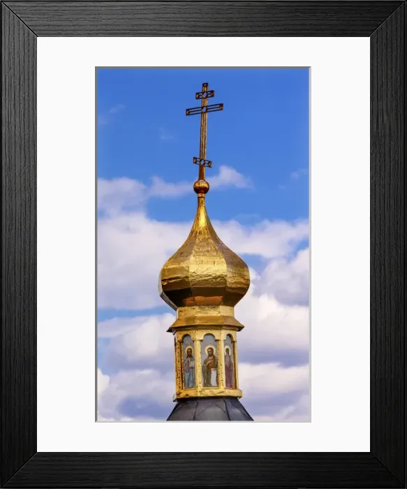 Framed Print : Cross Golden Dome Saints Church Life Source Holy Assumption Pechrsk Lavra Cathedra Kiev Ukraine Framed Print : Cross Golden Dome Saints Church Life Source Holy Assumption Pechrsk Lavra Cathedra Kiev Ukraine