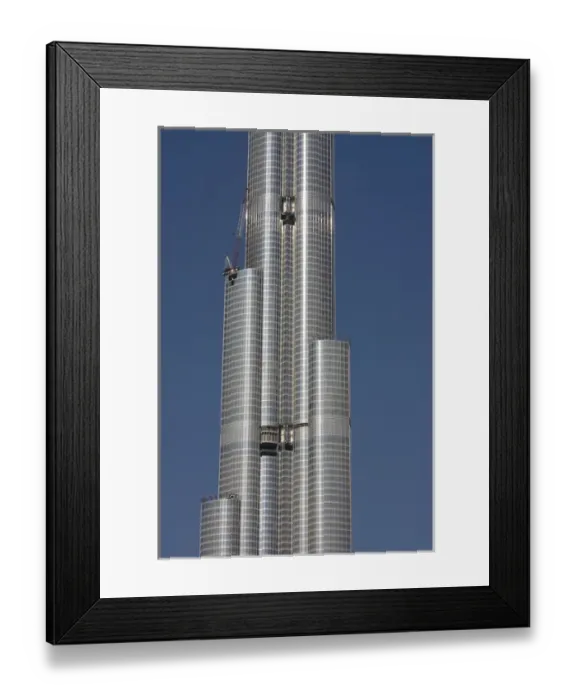 Framed Print : United Arab Emirates, Dubai. Middle section of the Burj Duba Hotel under construction