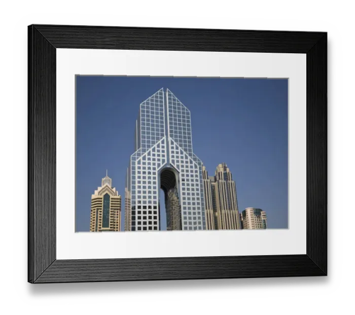 Framed Print : United Arab Emirates, Dubai. Dusit Thani Hotel with Shangri-La Hotel in background Framed Print : United Arab Emirates, Dubai. Dusit Thani Hotel with Shangri-La Hotel in background