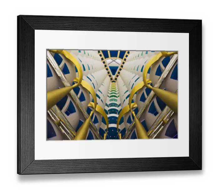 Framed Print : Architectural details inside Burj Al Arab Hotel, Dubai, UAE