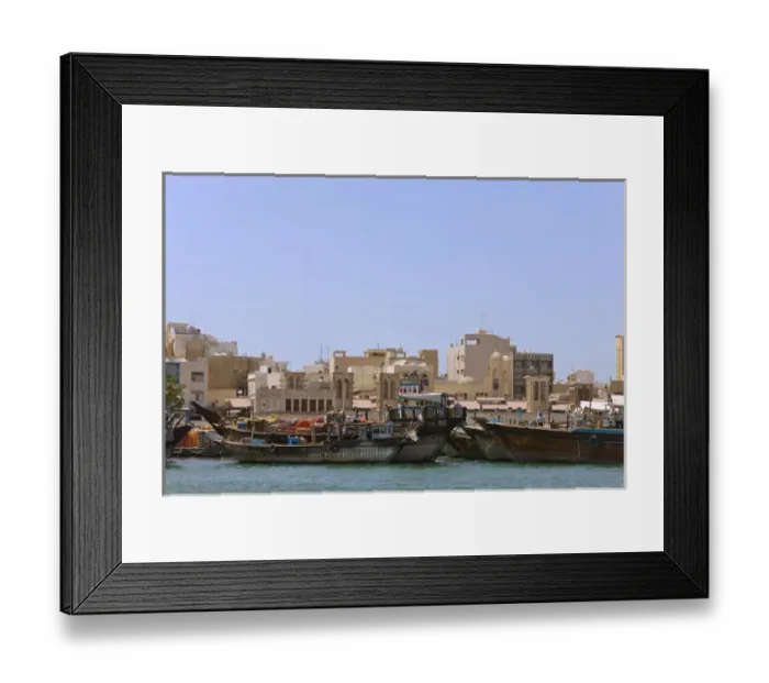 Framed Print : Boats on Khor Dubai (Dubai Creek), Dubai, UAE