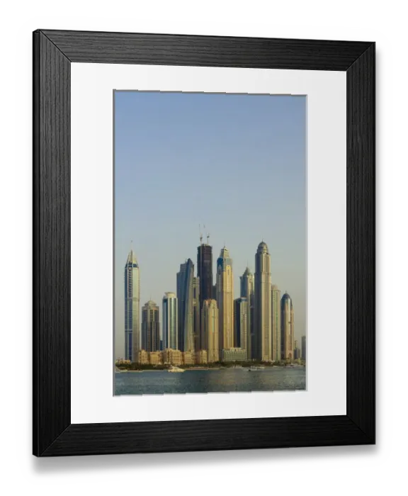 Framed Print : Skyline of buildings around the Dubai Marina, Dubai, United Arab Emirates (UAE)