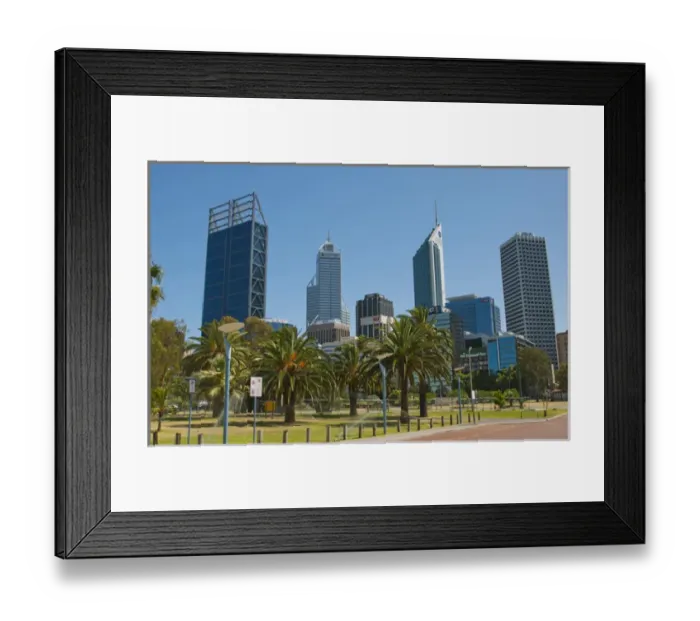 Framed Print : Skyline of new buildings in Perth in Western Australia Australia Framed Print : Skyline of new buildings in Perth in Western Australia Australia