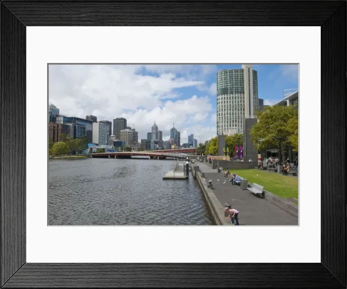 Framed Print : Skyline along Yarra River in Melbourne Victoria Australia