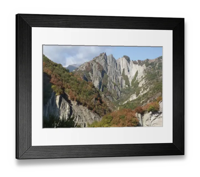 Framed Print : Azerbaijan, Sheki. A rocky cliffside outside of Sheki