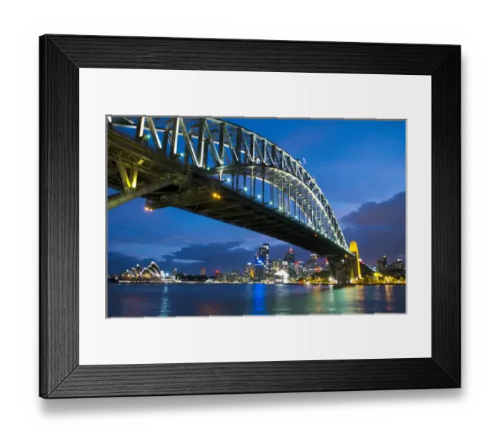 Framed Print : Twilight night exposure of color and great light of Famous Opera House and Harbour