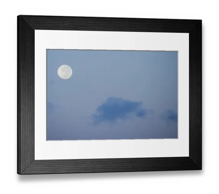 Framed Print : Australia, Northern Territory, Darwin. Full moon, moonrise with blue sky