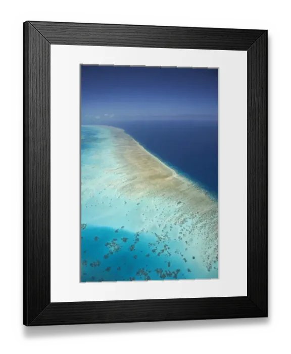 Framed Print : Arlington Reef, Great Barrier Reef Marine Park, North Queensland, Australia - aerial