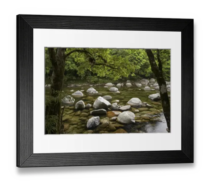 Framed Print : Boulders and Mossman River, Mossman Gorge, Daintree National Park, North Queensland Framed Print : Boulders and Mossman River, Mossman Gorge, Daintree National Park, North Queensland