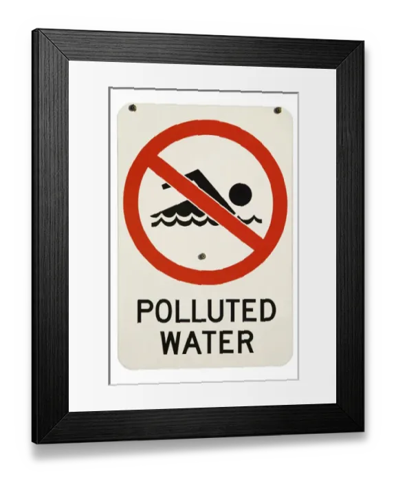 Framed Print : Polluted Water Sign, Australia Framed Print : Polluted Water Sign, Australia