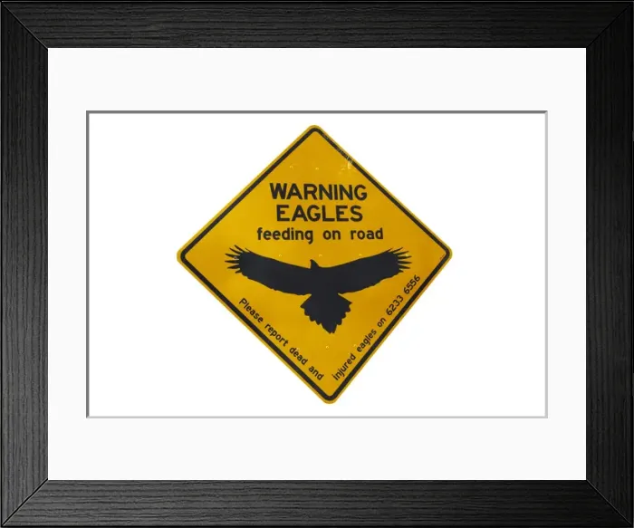 Framed Print : Eagle Warning Sign, Australia