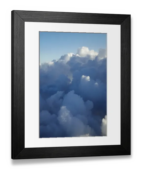 Framed Print : View from plane of clouds near Sydney, New South Wales, Australia - aerial Framed Print : View from plane of clouds near Sydney, New South Wales, Australia - aerial
