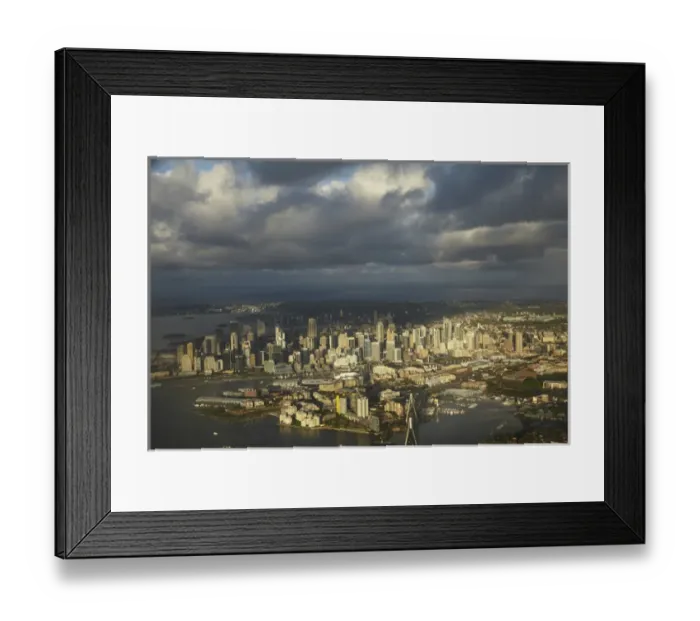 Framed Print : ANZAC Bridge, Pyrmont, Sydney Central Business District and Sydney Harbour, Sydney, New South Wales, Australia