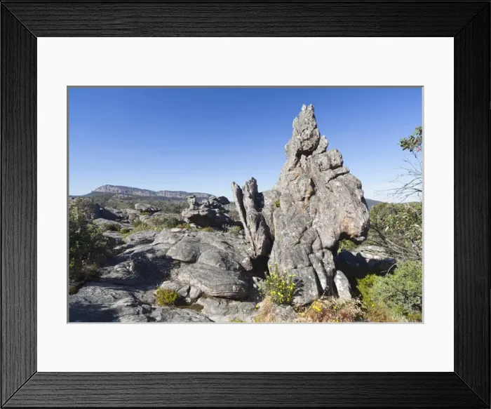Framed Print : Landscape in the Grampians National Park, Australia, the Wonderland Range near The Pinnacles