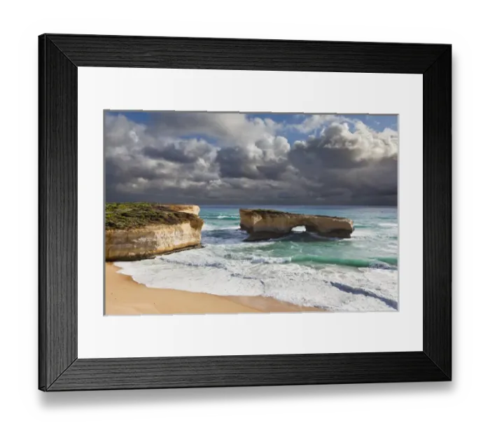 Framed Print : London Arch at the Great Ocean Road, Australia, during storm and evening light Framed Print : London Arch at the Great Ocean Road, Australia, during storm and evening light