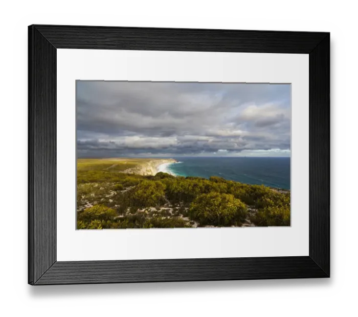 Framed Print : The cliffline near Remarkable Rocks in the Flinders Chase National Park on Kangaroo Island