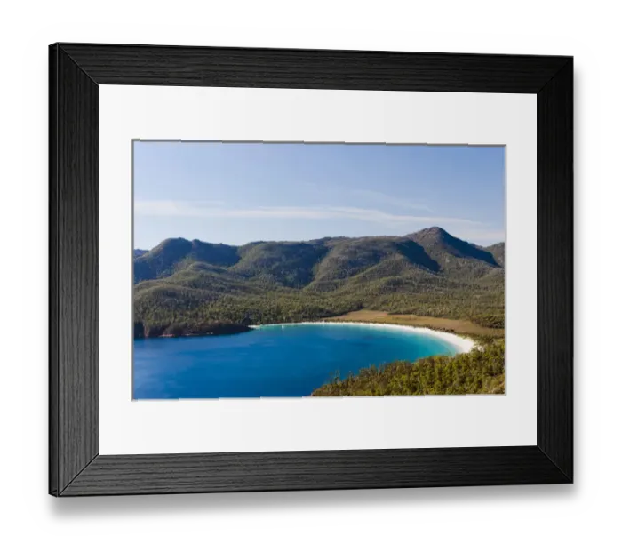 Framed Print : Wineglass Bay in Freycinet NP, Tasmania is considered to be one of the most beautiful Framed Print : Wineglass Bay in Freycinet NP, Tasmania is considered to be one of the most beautiful