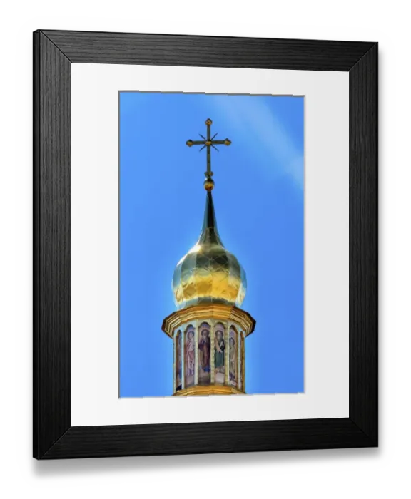 Framed Print : Saint Sophia Sofia Cathedral Spire Towe Golden Dome Sofiyskaya Square Kiev Ukraine