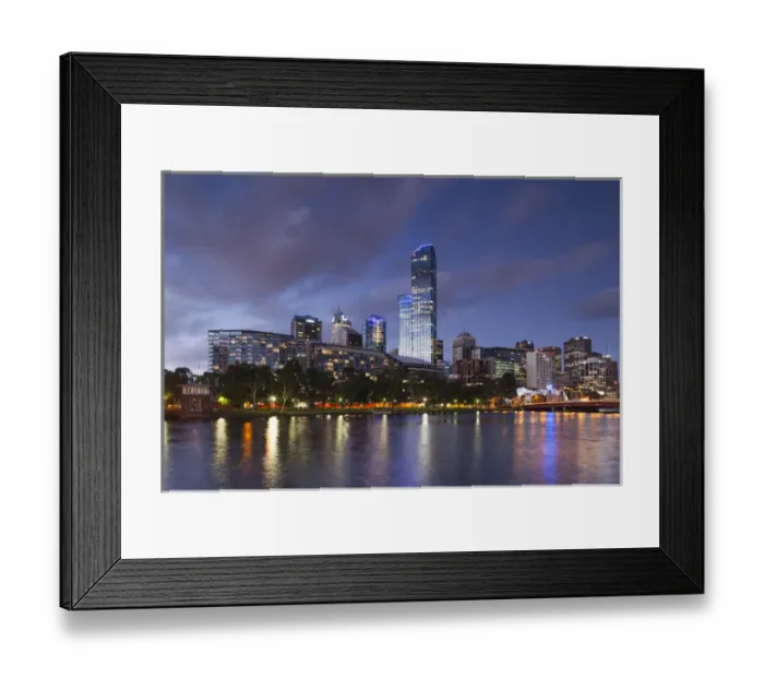 Framed Print : Australia, Victoria, VIC, Melbourne, skyline with Rialto Towers, along Yarra River, dusk Framed Print : Australia, Victoria, VIC, Melbourne, skyline with Rialto Towers, along Yarra River, dusk