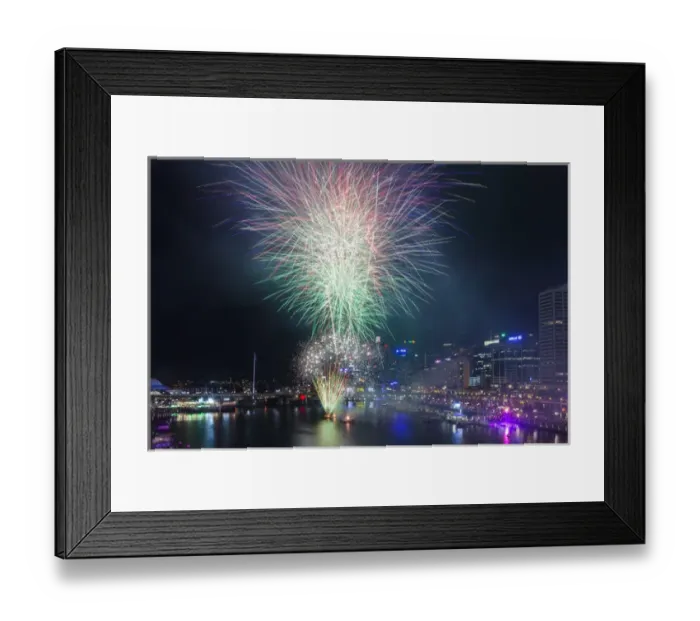 Framed Print : Australia, New South Wales, NSW, Sydney, Darling Harbour, fireworks Framed Print : Australia, New South Wales, NSW, Sydney, Darling Harbour, fireworks