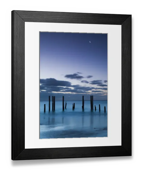 Framed Print : Australia, South Australia, Fleurieu Peninsula, Port Willunga, old jetty, dusk Framed Print : Australia, South Australia, Fleurieu Peninsula, Port Willunga, old jetty, dusk