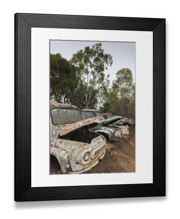 Framed Print : Australia, Western Australia, The Southwest, Boyup Brook, old trucks