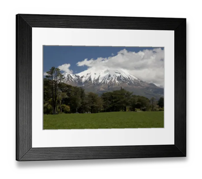 Framed Print : South Pacific, New Zealand, North Island. View of volcanic mountain Mt. Taranaki