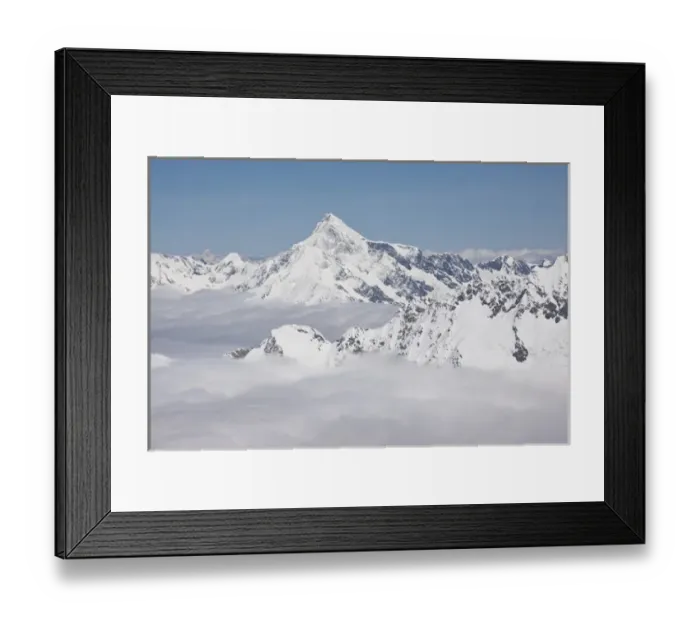 Framed Print : South Pacific, New Zealand, South Island. Landscape of Mt. Sefton after a fresh snowfall