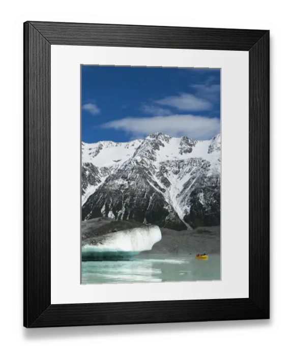 Framed Print : New Zealand; South Island. Raft on the Tasman Glacier Terminal Lake Framed Print : New Zealand; South Island. Raft on the Tasman Glacier Terminal Lake